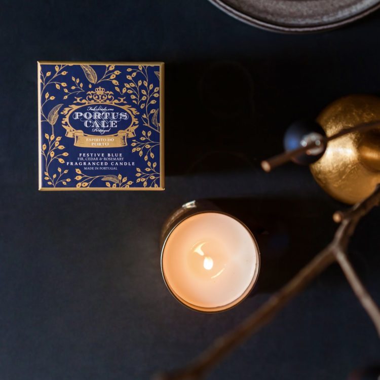 Portus Cale Festive Blue Gold Aromatic Candle Maven 2